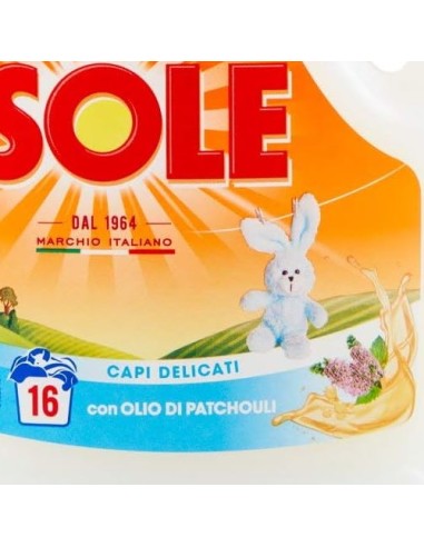 sole detersivo liquido 16 lavaggi 1l - capi delicati - talco: tuttocasashop.live: prodotti per bucato e tessuti
