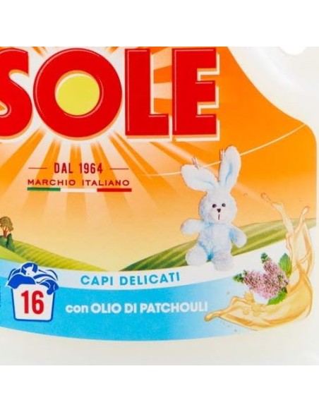 sole detersivo liquido 16 lavaggi 1l - capi delicati - talco: tuttocasashop.live: prodotti per bucato e tessuti