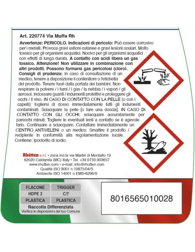 rhutten via muffa - spray maxi formato 750ml - antimuffa igienizzante: tuttocasashop.live: pulizia e cura della casa