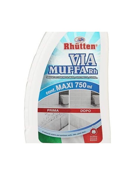 rhutten via muffa - spray maxi formato 750ml - antimuffa igienizzante: tuttocasashop.live: pulizia e cura della casa