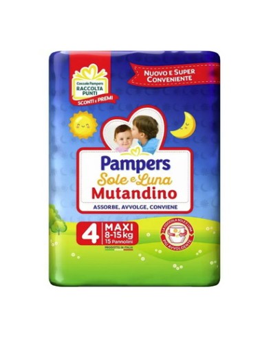 pampers sole e luna mutandino - 18 pannolini taglia 4 maxi 7-18 kg: tuttocasashop.live: igiene e cura della persona