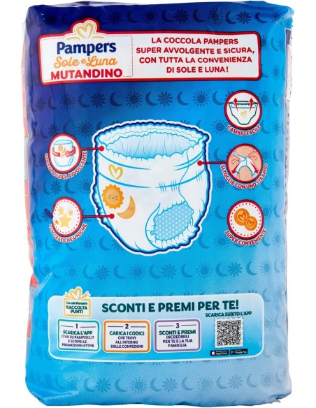 pampers sole e luna mutandino - 18 pannolini taglia 4 maxi 7-18 kg: tuttocasashop.live: igiene e cura della persona
