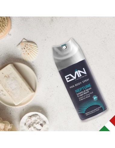 evin deodorante spray uomo 150ml - neptune sorbetto di agrumi e legni marini: tuttocasashop.live: igiene e cura della persona