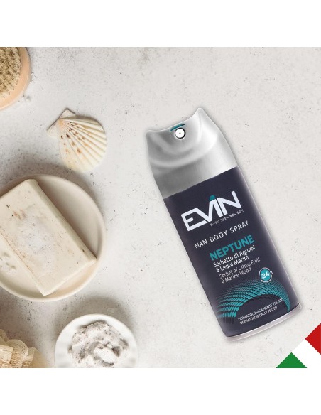 evin deodorante spray uomo 150ml - neptune sorbetto di agrumi e legni marini: tuttocasashop.live: igiene e cura della persona