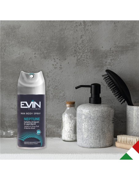 evin deodorante spray uomo 150ml - neptune sorbetto di agrumi e legni marini: tuttocasashop.live: igiene e cura della persona