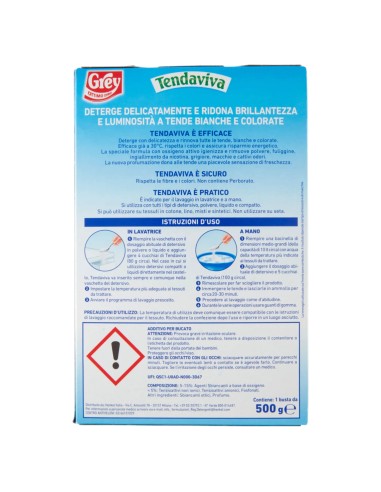 tendaviva grey additivo in polvere 500g - ravviva e rinnova i tendaggi: tuttocasashop.live: prodotti per bucato e tessuti