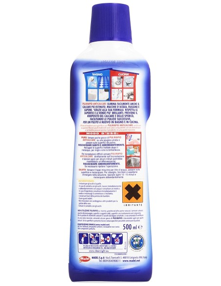 pulirapid detergente anticalcare liquido - 500ml - classico: tuttocasashop.live: pulizia e cura della casa