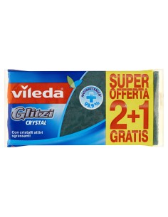 vileda glitzi crystal spugne con abrasivo - 3 pezzi - +antibatterico: tuttocasashop.live: pulizia e cura della casa