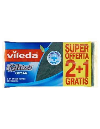 vileda glitzi crystal spugne con abrasivo - 3 pezzi - +antibatterico: tuttocasashop.live: pulizia e cura della casa