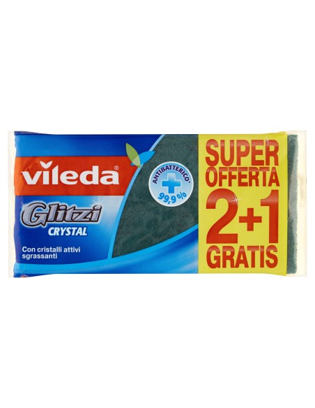 vileda glitzi crystal spugne con abrasivo - 3 pezzi - +antibatterico: tuttocasashop.live: pulizia e cura della casa