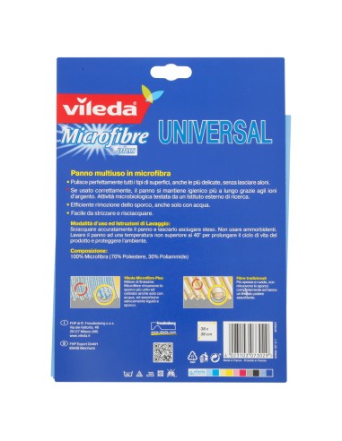 vileda microfibre universal panno multiuso - 36x38cm: tuttocasashop.live: pulizia e cura della casa