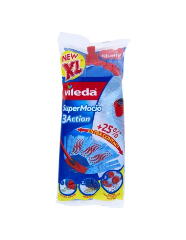vileda 3action super mocio - fiocco ricambio - 1 pezzo - attacco a scatto: tuttocasashop.live: pulizia e cura della casa