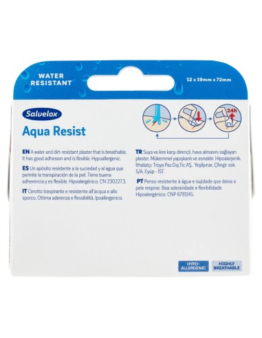 salvelox aquaresist cerotti per ferite 19mm x 72mm - 12 pezzi: tuttocasashop.live: igiene e cura della persona