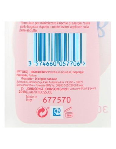 johnson's baby olio 300ml - classico - rosa: tuttocasashop.live: igiene e cura della persona