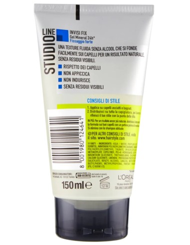 studio line gel per capelli - 150ml - n.6 - invisi fix forte mineral 24h: tuttocasashop.live: igiene e cura della persona