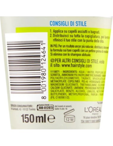 studio line gel per capelli - 150ml - n.6 - invisi fix forte mineral 24h: tuttocasashop.live: igiene e cura della persona