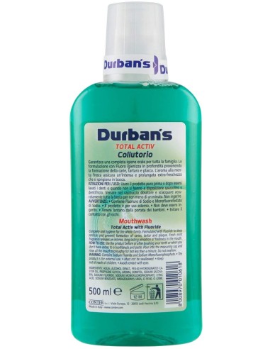 durbans collutorio per igiene dentale 500ml - active - menta piperita: tuttocasashop.live: igiene e cura della persona