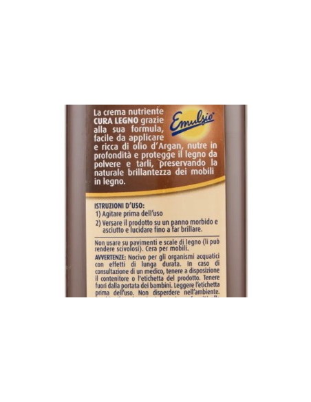 emulsio cura legno crema nutriente 250ml - con olio d'argan - nutre protegge: tuttocasashop.live: pulizia e cura della casa