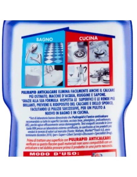 pulirapid detergente anticalcare liquido - 750ml - classico: tuttocasashop.live: pulizia e cura della casa