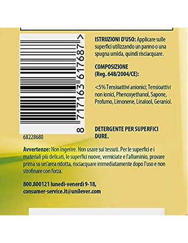 cif crema detergente cremoso - 750ml - limone: tuttocasashop.live: pulizia e cura della casa