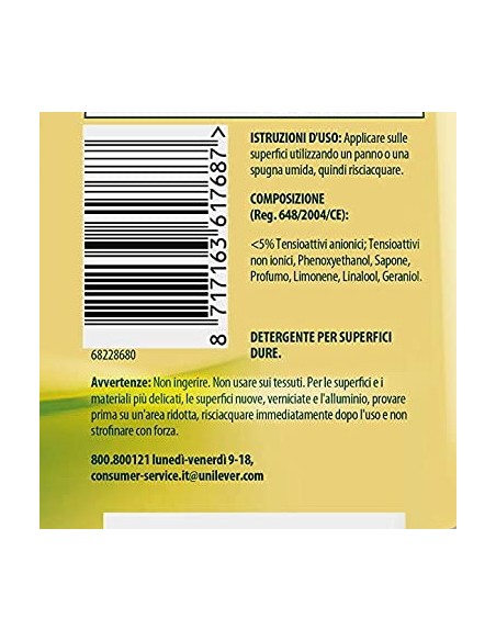 cif crema detergente cremoso - 750ml - limone: tuttocasashop.live: pulizia e cura della casa