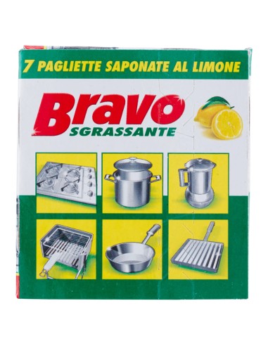 bravo pagliette di retina saponata - 7 pezzi - tamponi abrasivi al limone: tuttocasashop.live: pulizia e cura della casa