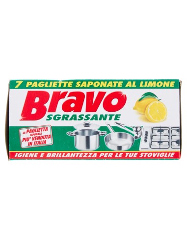 bravo pagliette di retina saponata - 7 pezzi - tamponi abrasivi al limone: tuttocasashop.live: pulizia e cura della casa