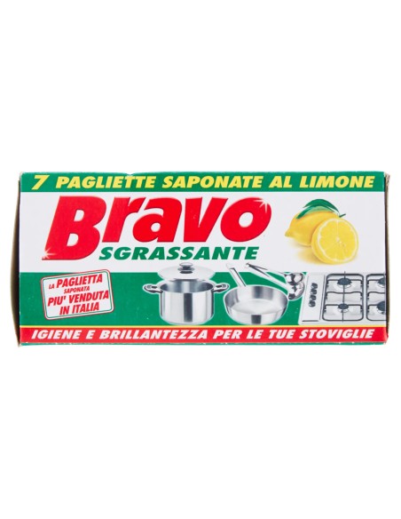 bravo pagliette di retina saponata - 7 pezzi - tamponi abrasivi al limone: tuttocasashop.live: pulizia e cura della casa