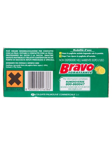 bravo pagliette di retina saponata - 7 pezzi - tamponi abrasivi al limone: tuttocasashop.live: pulizia e cura della casa