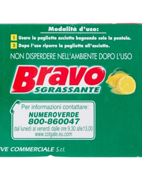bravo pagliette di retina saponata - 7 pezzi - tamponi abrasivi al limone: tuttocasashop.live: pulizia e cura della casa
