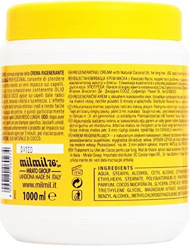 mil mil crema rigenerante per capelli - 1000ml - cocco: tuttocasashop.live: igiene e cura della persona