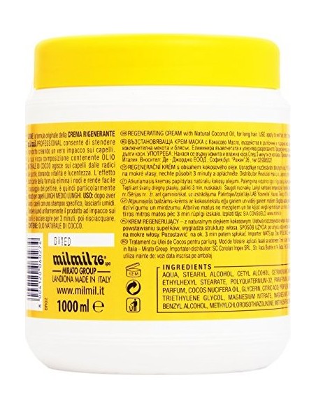 mil mil crema rigenerante per capelli - 1000ml - cocco: tuttocasashop.live: igiene e cura della persona