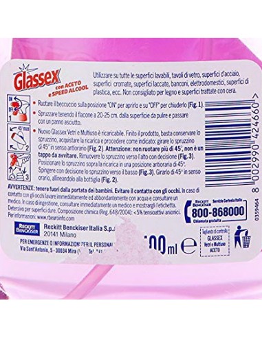 glassex detergente multiuso 500ml - con aceto: tuttocasashop.live: pulizia e cura della casa