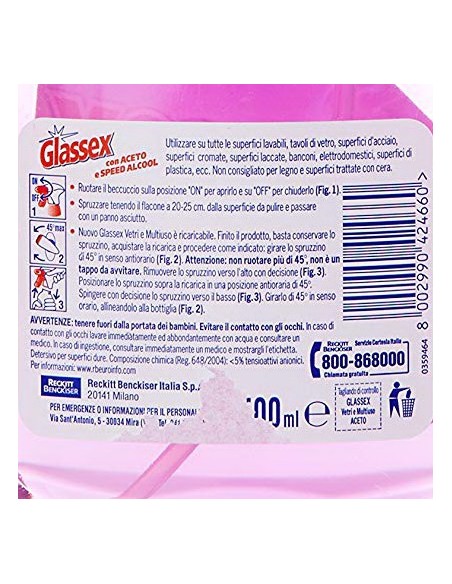 glassex detergente multiuso 500ml - con aceto: tuttocasashop.live: pulizia e cura della casa