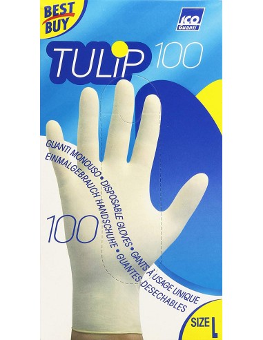 tulip fit soft 100 guanti in lattice talcati - taglia grande l 8.5: tuttocasashop.live: pulizia e cura della casa