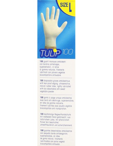 tulip fit soft 100 guanti in lattice talcati - taglia grande l 8.5: tuttocasashop.live: pulizia e cura della casa