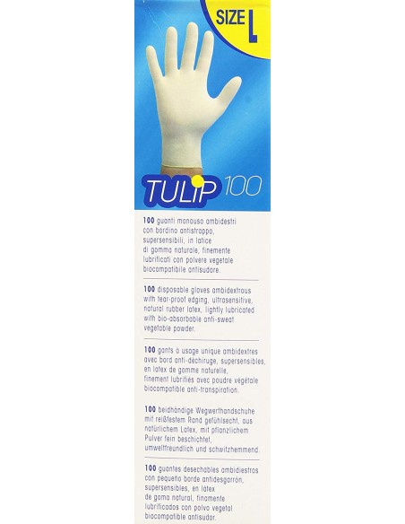 tulip fit soft 100 guanti in lattice talcati - taglia grande l 8.5: tuttocasashop.live: pulizia e cura della casa