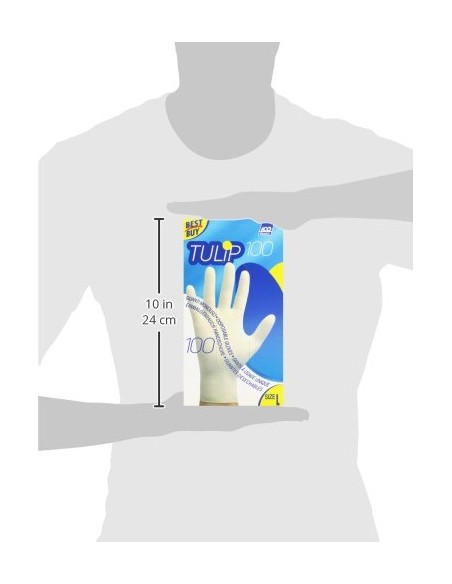 tulip fit soft 100 guanti in lattice talcati - taglia grande l 8.5: tuttocasashop.live: pulizia e cura della casa