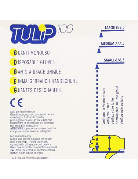 tulip fit soft 100 guanti in lattice talcati - taglia grande l 8.5: tuttocasashop.live: pulizia e cura della casa