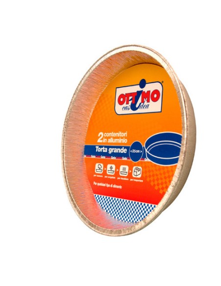 ottimo vaschetta alluminio formato torta - diametro 27cm - 2 pezzi: tuttocasashop.live: carta & monouso