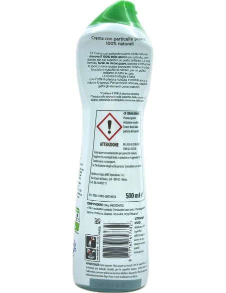 cif crema detergente cremoso - 500ml - classico: tuttocasashop.live: pulizia e cura della casa