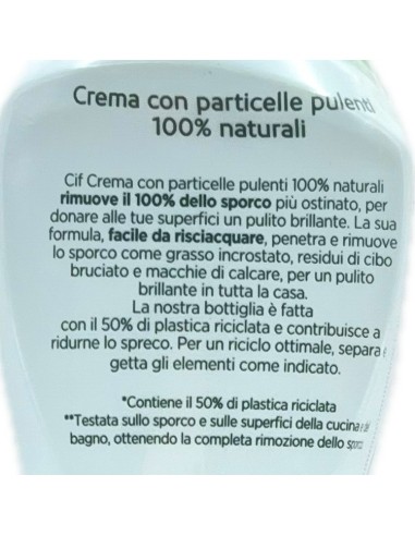 cif crema detergente cremoso - 500ml - classico: tuttocasashop.live: pulizia e cura della casa