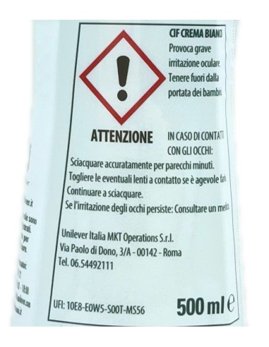 cif crema detergente cremoso - 500ml - classico: tuttocasashop.live: pulizia e cura della casa