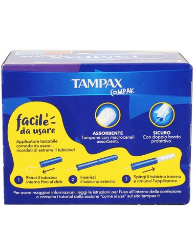 tampax compak assorbenti igienici interni - 16 pezzi - formato regular: tuttocasashop.live: igiene e cura della persona