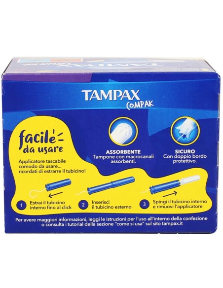 tampax compak assorbenti igienici interni - 16 pezzi - formato regular: tuttocasashop.live: igiene e cura della persona