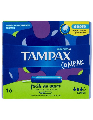 tampax compak assorbenti igienici interni - 16 pezzi - formato super: tuttocasashop.live: igiene e cura della persona