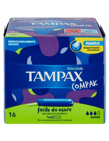 tampax compak assorbenti igienici interni - 16 pezzi - formato super: tuttocasashop.live: igiene e cura della persona