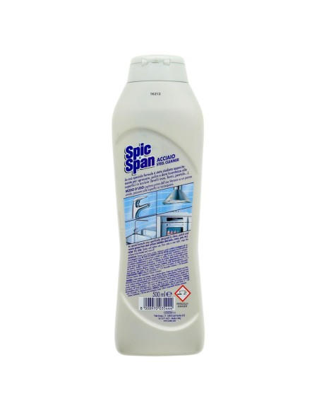 spic&span detergente per acciaio e inox - 500ml - pulisce e lucida: tuttocasashop.live: pulizia e cura della casa
