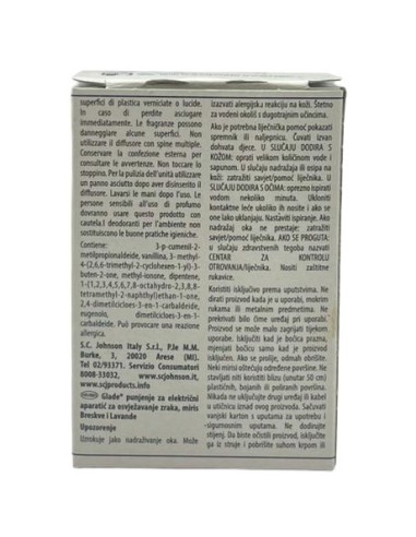 glade electric ricarica deodorante ambienti - 20ml - lavanda & aloe: tuttocasashop.live: pulizia e cura della casa