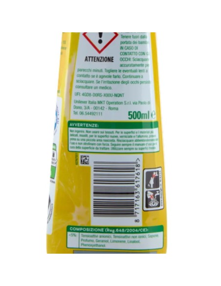 cif crema detergente cremoso - 500ml - al limone: tuttocasashop.live: pulizia e cura della casa